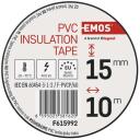 Emos PVC izoliacinė juosta F615992, 10 m, 15 mm, 10 vnt., UV atsparumas, vandens atsparumas, elektrinė izolaicija 40 kV/mm