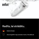 Braun Epilators SE7-041, balta, 40min, 4 uzgaļi, 40 pincetes, akumulators, sausā/mitrā epilācija, apgaismojums, ūdensizturīgs