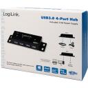 Logilink USB 3.0 mezgls UA0149, 4x USB 3.0, 5 Gbit/s, strāvas adapteris iekļauts, karstā pieslēg&scaron;ana