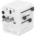 Compact travel charger with 20 W maximum power and compatibility with EU UK US AUS sockets OnTour 20 EU UK US AUS 20W White CNS-TA20W1005W CANYON