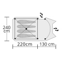 Telts 'Hyggelig', Origin Outdoors, R310874, 4 personām, viegla, plaša, kompakta izmēra.