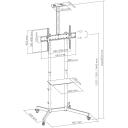 Sbox Grīdas mobilais stiprinājums FS-401-2, 37-70'', 45kg, 100x100-600x400, melns, līmeņa regulē&scaron;ana