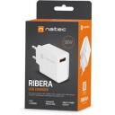 Natec Lādētājs RIBERA NUC-2057, 18W, 100-240V, 50/60Hz, 3A, 1xUSB-A, ātrā uzlāde, OCP, OVP, OTP, SCP