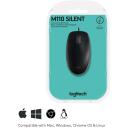 Logitech USB Optiline Hiir B110 Vaikne/Must 910-005508, 1000DPI, 3 nuppu, 1.8m kaabel, ambidekstriline disain