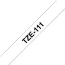 Brother TZe-111 laminaatlint, TZE111, 8 m, 6 mm, must selge, otsene termiline, TZ, 1 kassett