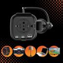 Manta Invertors MPI201C, 150W, 12V, 230V, 1xES, 1xUSB-A 18W, 2xUSB-C PD30W, pārslodzes, īsslēguma, pārkar&scaron;anas aizsardzība