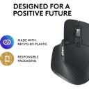 Logitech optiline hiir MX Master 3S 910-006559, 8000 DPI, 7 nuppu, Bluetooth, laaditav, ergonoomiline disain
