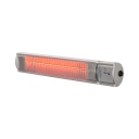 Eurom Golden 2200 Comfort RCD infraraudonųjų spindulių terasos &scaron;ildytuvas laukui 2200W IP65 nuotolinis valdymas montuojamas ant sienos iki 25m2 sidabrinė