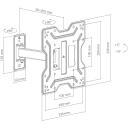 Sbox LCD-421, sienas stiprinājums, LCD-421, 23''&ndash;43''/58&ndash;109cm, 30kg, 100x100&ndash;200x200, +90&deg;/-90&deg;, melna