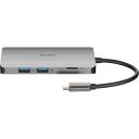 D-Link dokkimisjaam DUB-M810, 8-in-1, 4K HDMI, Gigabit Ethernet, USB 3.0, USB-C koos toite&uuml;lekandega, SD/microSD kaardilugeja