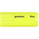 Goodram Pendrive UME2 8GB USB 2.0 UME2-0080Y0R11, 8GB, 20MB/s, 5MB/s, geltona, USB 2.0, raktų pakabuko anga
