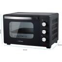 Esperanza Mini cepe&scaron;krāsns EKO008N, 20 l, 1280 W, 220-240 V, 0-60 min, melna, divkār&scaron;as stikla durvis, 0,9 m vads