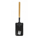 Metāla ogļu lāpstiņa 11x27cm, koka rokturis, AW23800, AWTOOLS