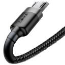 Baseus Laidas CAMKLF-BG1, 100cm, 2.4A, Micro USB, USB A, pilkas, greitas įkrovimas, patvarus, nesipainioja