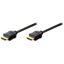 Digitus Savienojuma kabelis HDMI uz HDMI, AK-330107-020-S, 2 m, HDMI kabelis ar Ethernet, melns, veidots