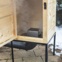 Puidust suitsuahi 200 L 100 cm koos toruühendusega küttekolde ja korstnaga 330338 Browin