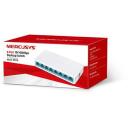 Mercusys настольный коммутатор MS108, 8 RJ45 портов 10/100Mbps, неуправляемый, DC разъем питания, белый