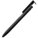 Fixed Ручка с стилусом и подставкой FIXPEN-BK, Алюминий, Черный, Перезаправляемая, Выдвижная, Резиновый наконечник