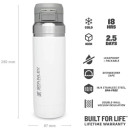 Termopudele The Quick Flip Water Bottle Go 1.06L, balta; 2809150062 STANLEY
