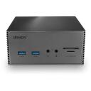 Lindy dokkimisjaam 43378, 4K DP, 2 HDMI, 2 USB-C, 3 USB 3.0, 2 USB 2.0, 1 RJ45, 1 audio, 1 SD, 1 MicroSD, 100W toiteallikas