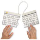 R-Go Tools klaviatuur R-GO SPLIT BREAK, traadita, Bluetooth 5.0, QWERTY, valge, 1.02 m kaabel, ergonoomiline, 350 g