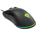 Genesis spēļu pele Krypton 200 NMG-1713, 6400 DPI, 6 pogas, RGB apgaismojums, USB, ergonomisks dizains