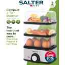 Salter Tvaicētājs EK5885VDE, 500W, 3l, 3 grozi, 60 min taimeris, kompakts dizains