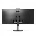 Aoc monitor CU34V5CW/BK, 3440 x 1440, 100 Hz, 1 ms, 1500 R, 4 x USB 3.2, 1 x HDMI, 1 x DP, 2,0 MP kaamera, 300 cd/m&sup2;, 3 000:1