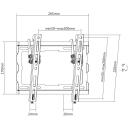 Sbox televizora kron&scaron;teins PLB-3422T-2, 23-43'' / 58-109cm, 45kg, 50x50-200x200, noliecams, melns, tērauds/plastmasa