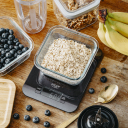 Compact and convenient digital kitchen scale with tempered glass surface LCD display and 1g graduation Black AD3183B Adler