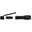 Esperanza Dione Melna Rokas lukturis LED EOT070, 15cm, 135g, 3W, 2500lm, 2 lampas, 4 gaismas režīmi, ūdensizturīgs, ar zoom