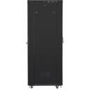 Lanberg Rack kapp 19" vabalt seisev 42U/600x1000, FF01-6042-23BL, RAL 9004, 106kg, 6 jahutusventilaatorit, perforeritud esik&uuml;lg