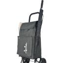 Jata Iepirkumu soma ar riteņiem HCAR2564, 40l, 30kg, pelēka, tekstilmateriāls, tērauds, 2 riteņi, regulējamas siksnas