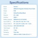 Vention Power Bank FHSB0, 5000mAh, 3.7V, 3A, juhtmevaba laadimine, kompaktne disain, automaatne magnetiline laadimine