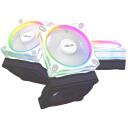 Asus Datora ventilators MR120 90DA00I3-B09020, 12V, 0.18A, 21dB, 1.7mmH2O, 3 ventilatori, 20 LED, 1600 RPM, 58 cfm, balts