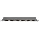 Lanberg Patch paneel 24 porti PPS5-0024-B, 0.5U, 19", CAT.5E, varjestatud, must, 24 RJ-45