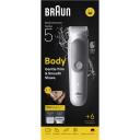Braun ķermeņa kop&scaron;anas ierīce BG5550, 100min, 1.5h uzlāde, 100% ūdensizturīgs, bezvadu, gai&scaron;i pelēks