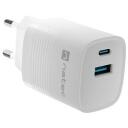 Natec Lādētājs NUC-2140, 30W, 110-240V, 50/60Hz, 1xUSB-A, 1xUSB-C, ātrā uzlāde, universāls