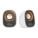 Media-Tech ДИНАМИК MT3137W, 6W, 150Hz - 20kHz, 1 x USB 2.0, Черно-оранжево-белый, Регулировка звука, 3,5 мм разъем