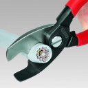 Kabeļu &scaron;ķēres ar divkār&scaron;o griezuma malu, Knipex, 95 12 200 SB, grie&scaron;anas jauda līdz 70 mm&sup2;, ergonomiskas rokturi.