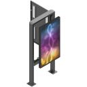 Edbak Grīdas statīvs POK101, 55", 80 kg, melns, kioska stils, ventilācijas sistēma