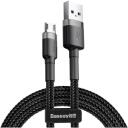 Baseus Laidas CAMKLF-BG1, 100cm, 2.4A, Micro USB, USB A, pilkas, greitas įkrovimas, patvarus, nesipainioja