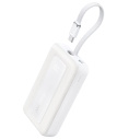 Kompakts 30W premium klases ārējais uzlādes akumulators ar iebūvētu USB-C kabeli 10000 mAh Balts A1688H21 Anker