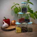 150 ml klaaspurk Four Corners, kaas fi 53 - 6 tk BROWIN 132155, 5.7x5.7x9.6 cm