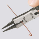 Apaļo knaibu ar grie&scaron;anas malu, KNIPEX, 19 01 130, precīzi apstrādātas žokļi, ideāli piemēroti smalku vadu apstrādei.