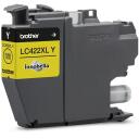 Brother Tintes kasetne LC422XLY, 1500 lappuses, dzeltena, oriģināla, augstas ražības