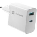 Natec Laadija NUC-2144, 65W, 110-240V, 50/60Hz, 3,25A, 1x USB-A, 1x USB-C, kiire laadimine, universaalne