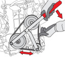Raktų rinkinys įtempimo skriemuliams, (11 vnt.) YT-0627 YATO