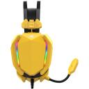 Baracuda Austiņas SEAGUL-Y BGH-041, 310g, Dzeltens, 118dB, 32&Omega;, 20Hz-20kHz, 2.15m, Uz ausīm, Varavīksnes LED apgaismojums