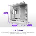 Nzxt Корпус компьютера H9 Flow CM-H92FW-01, 3x140мм передние вентиляторы, 1x120мм задний вентилятор, поддержка радиаторов 420мм